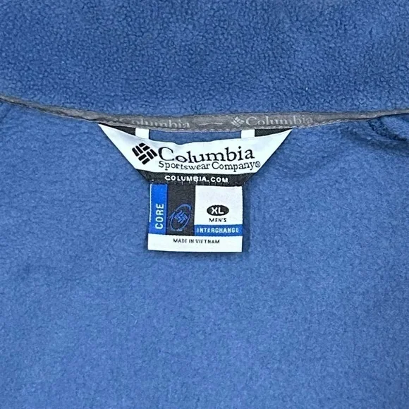 Columbia Blue & Gray Vertex Sherpa Fleece Jacket Sz XL - Picture 6 of 8